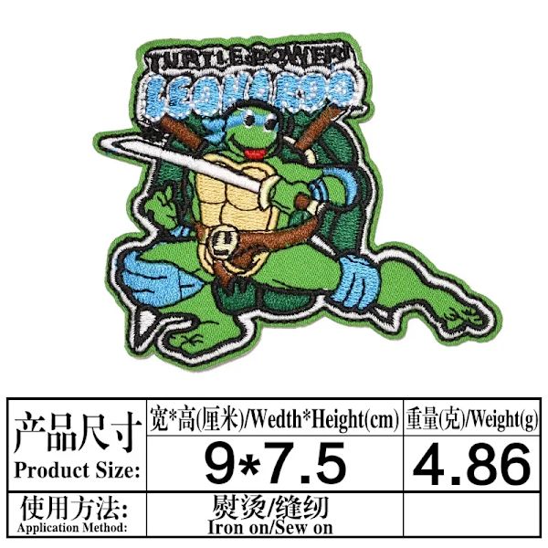 Nya Teenage Mutant Ninja Turtles Broderi Tyg Dekaler TMNT Backing Brodery Stickers Kläder Tillbehör Patch Stickers TMNT-5
