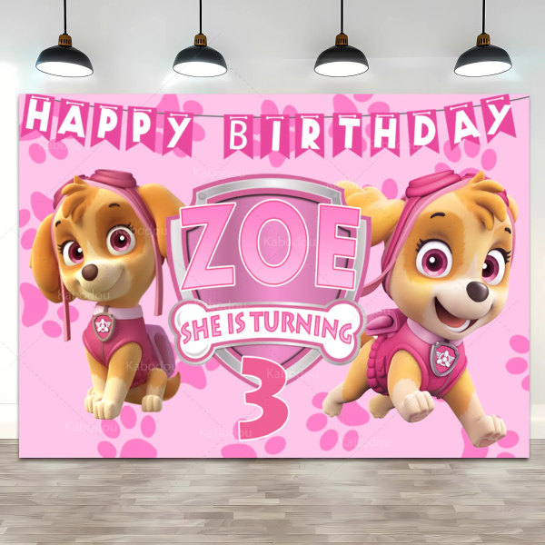 Anpassad Skye Everest Paw Patrol Bakgrund Flicka Barn Födelsedagsfest Bakgrund Fotografi Valp Hund Banner Inredning Fotostudio Paw Patrol 1 Vinyl 200x180cm