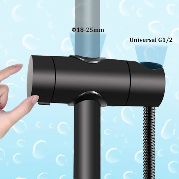 Brusehovedholder, Universal Sort Brusehovedholder til 18-25 mm Brusestang