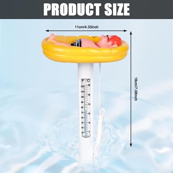Bassengtermometer - Høy kvalitet PVC - Flytende - Hvit