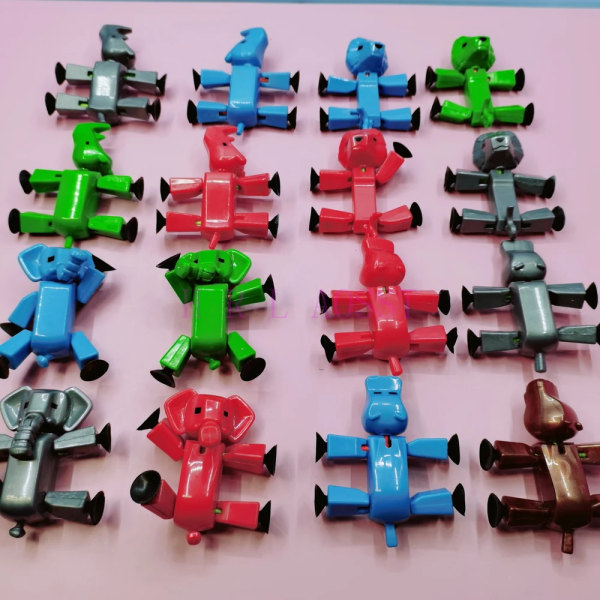Slumpmässig 1st/3st Färg DIY Creat Animation Film Sticky Robot Sucker Sugkopp Rolig Deformerbar Stick Bot Action Figur Leksaker B1-Box 1Pc