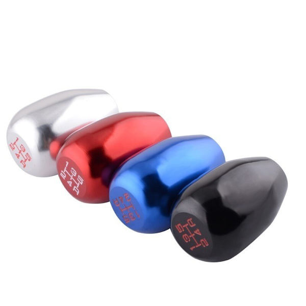 Universal Aluminium Racing 5-växlad bilväxelspak Manuell byte Växelspaksknopp Växelspaksknopp-röd Red