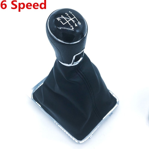 Växlingsknapp Spak Skifter Stick Damask Boot Cover Krage För Volkswagen VW Passat B7 2011 2012 2013 2014 2015 Car Styling-Combo 6 Speed Combo 6 Speed