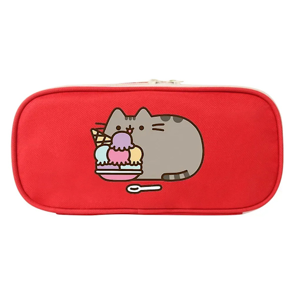 Nya Fat Cats Pusheen Studenter Pennfodral Tecknad Animation Figurer Printed Pennväskor Skolmaterial Brevpapper Födelsedagspresenter PJM 28 Red