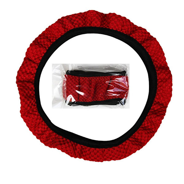 (Rose)Bilrattkåpa Cover Anti-Slip rattkåpor Lämplig 37-38cm Autorattskyddande dekoration Rose