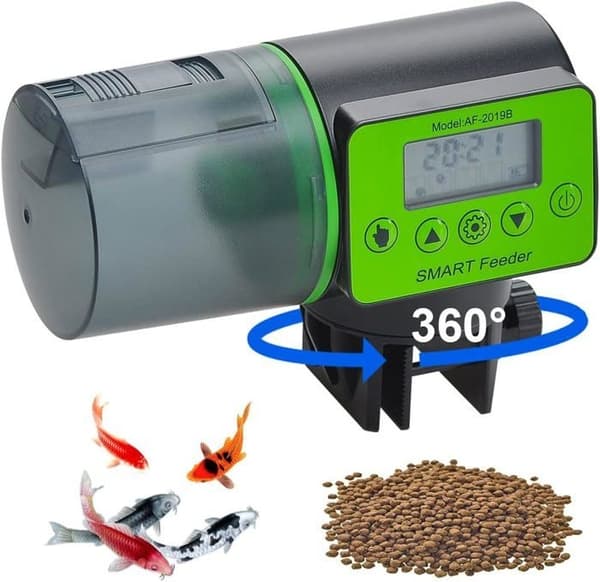 (Grøn) Fugtbestandig Automatisk Akvariefiskefoderdispenser - Green