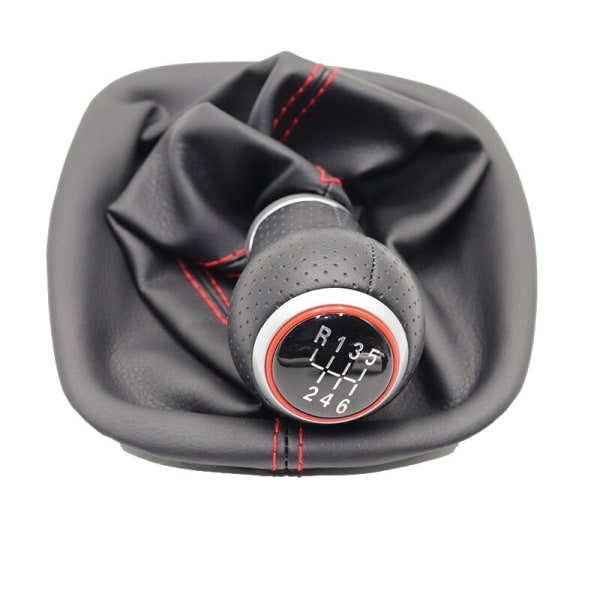 5/6-växlad bilväxelknopp Med A3-ratt 12mm För VW Passat B5 B5.5 1998-2004 B5 FL (00-05) 3B B5 3B2 3B5 1996-2000-6 HS-020 röd linje 6 HS-020 red line