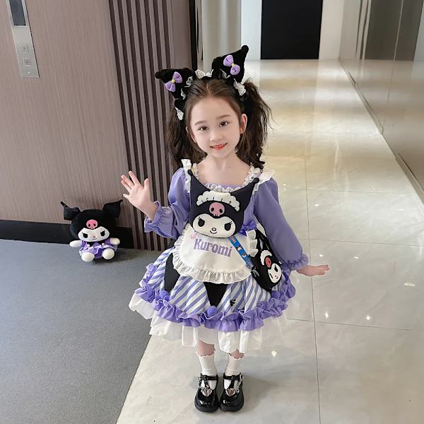 Anime Kawaii Sanrios My Melody Kuromi Lolita Barn Prinsessklänning Bekväm Söt Söt Tjej Tutu-kjol Toddler Födelsedagskläder Kuromi 12 100 cm