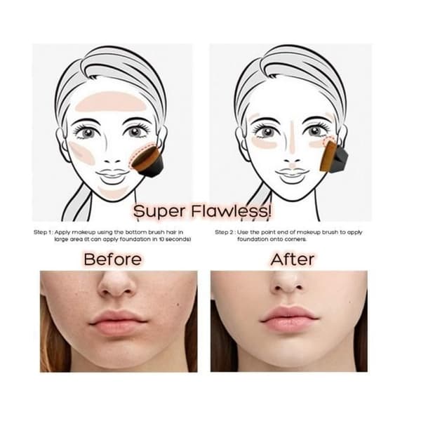 Foundation Børste - Makeup - Super Blød - Ergonomisk - Multifunktionel - Beskyttende Etui