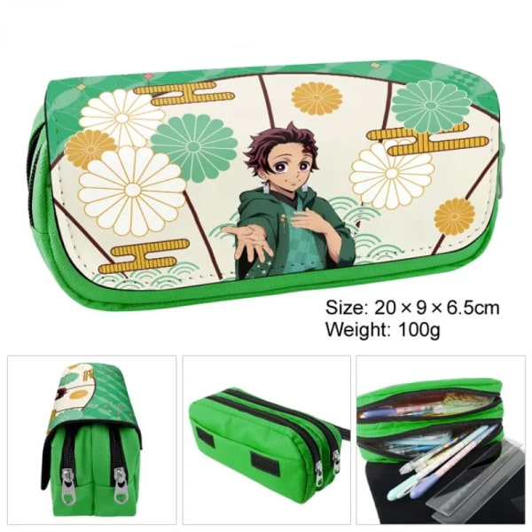 Demon Slayer Tecknad Anime Case Student Förvaringsväska Tanjirou Nezuko Zenitsu Giyuu Cartoon Pen Box Cosplay Prop Presenter 3