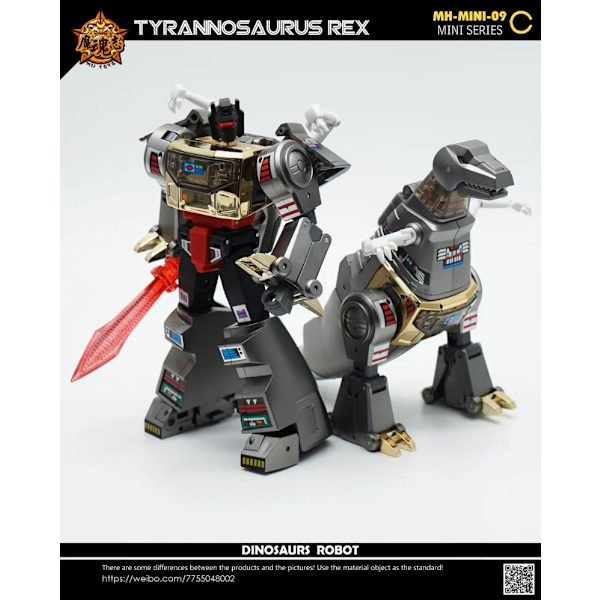 【I LAGER】 MHZ LEKSAK Transformation MHZ MINI09 MH-MINI-09B MINI09B MH-MINI-09C MINI09C Grimlock actionfigurleksaker med bonus MINI09B
