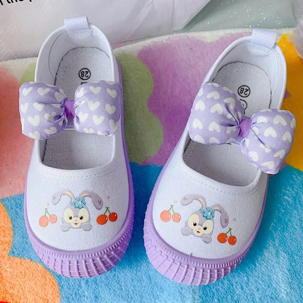 Sanrios Kuromi Cinnamoroll My Melody Pompom Purins Tecknad Söta barn\\\\'s Canvas Skor Dagis Barn Inomhus Vita skor Stella 1 32-19cm