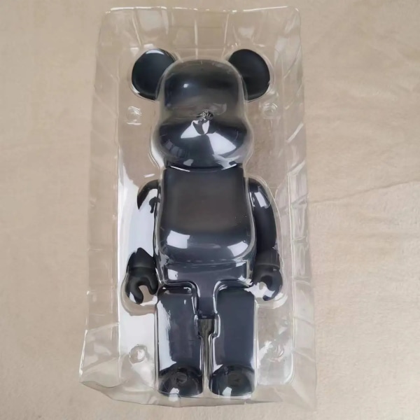 400 % högkvalitativ svart vit björntegel DIY-montering 28 cm Galaxy Painting Bear 3D-modell Mini Brick Figurleksaker black