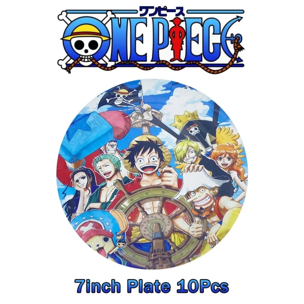 One Piece Luffy Festservis Kompletta set Födelsedagsfesttillbehör Pojkar Flickor Festdekoration Festlig Familjepresenter Picknickpresenter 27Pcs