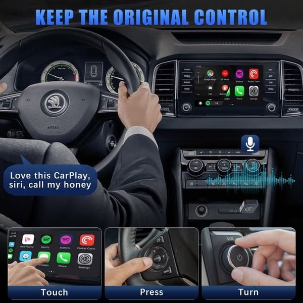 Langaton Carplay USB -sovitin, iOS Auto -sovitin, helppo Plug & Play, langattomalle Carplay-autosovittimelle
