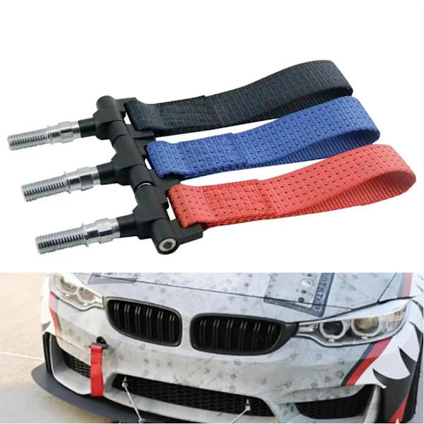 Universal dragrep för bilsläp, Ulen nylon hög motståndskraft, trendigt bälte, E46, E30, E32, E36, E90, E91 black