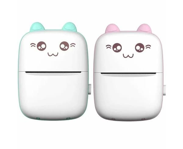 Mini taskukokoinen lämpötulostin Android- ja iOS-sovelluksella lapsille - USB-ladattava - Sininen