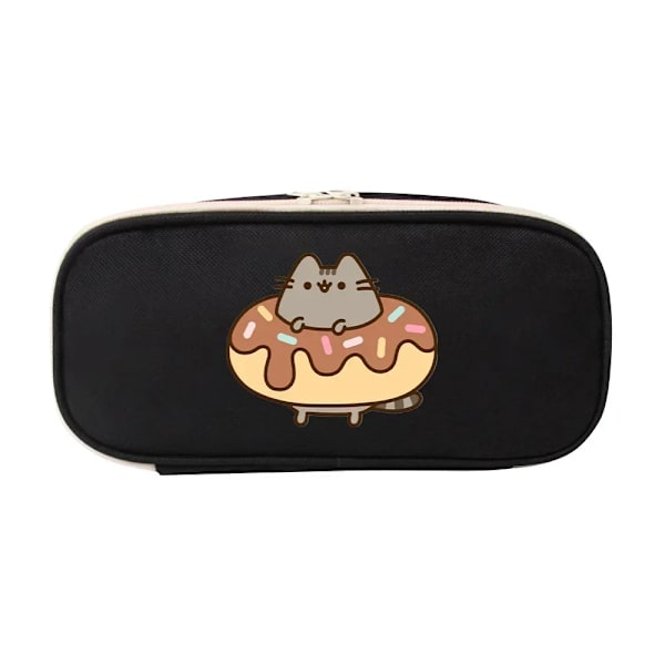Nya Fat Cats Pusheen Studenter Pennfodral Tecknad Animation Figurer Printed Pennväskor Skolmaterial Brevpapper Födelsedagspresenter PJM 250 Black