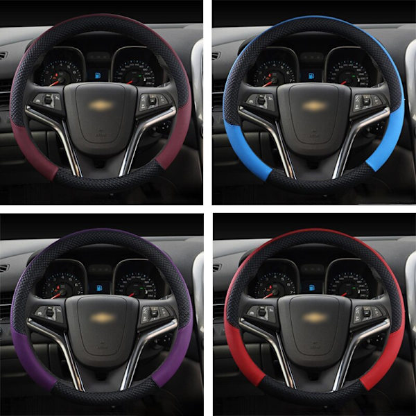 (Gul) Cover i läder Halkskyddad rattfläta till Chevrolet Malibu Captiva Orlando Högkvalitativa tillbehör Yellow