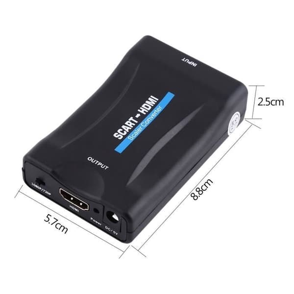 Scart–HDMI-videomuunnin Scart–HDMI-sovitin, Plug and Play ABS musta TV TUN30:lle