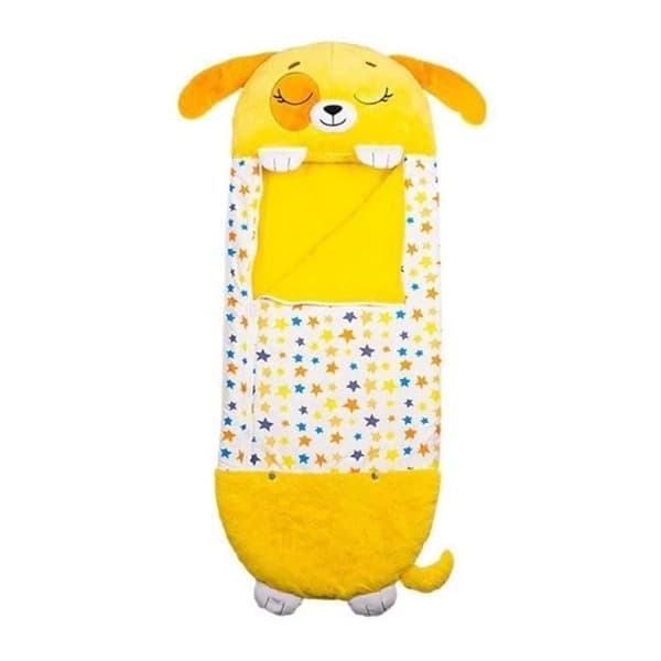 Happy Nappers Rektangulær Børnesovepose - Gul - Bomuld - Integreret Pude
