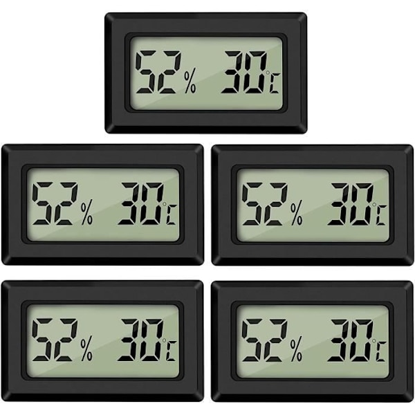 Mini Digital LCD Termometer Hygrometer Temperatur Luftfuktighetstestare (5 ST)