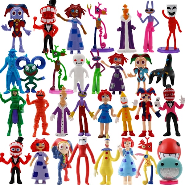 The Amazing Digital Circus Figur Set Pomni Jax Gangle Zooble Action Figurine Dolls Leksak PVC Kinger Caine Modell Barn Julpresent 6pcs set Q