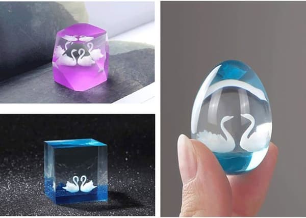 8 stk. Svanefyll 3D Mini Svanefyll Silikonform Resin Epoxy Form Støpefyllmaterialer for smykker