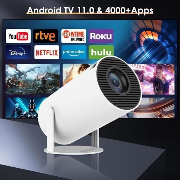 Bärbar Android-projektor Stöder 245G Bluetooth 18GB HDMI Autofokus Hemma Bio VIDEOPROJEKTOR