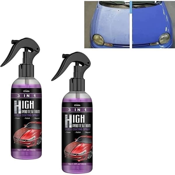 2 stk. 100 ml keramisk coating spray til bil, bilvoks restaureringsrengøringsmiddel, 100MLX2 middel