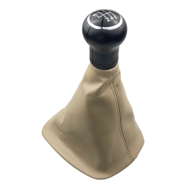 För Volkswagen VW Passat B5 B5.5 1998 1999 2000 2001 2002 2003 2004 2005 Växlingsknopp Med kragar Spak Växel damask Boot-6 Speed Beige A 6 Speed Beige A