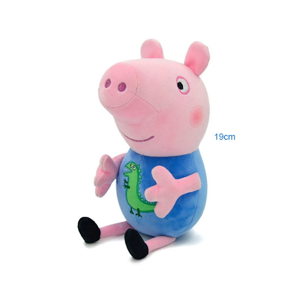 19 CM Äkta Peppa Pig Plysch grisleksaker Högkvalitativ mjukfylld George tecknad djurdocka Barnfödelsedagspresenter 6