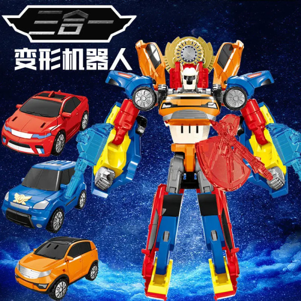 3 In 1 Tobots Transformation Robot Korea 2 In 1 Cartoon Brothers Anime Deformation Bil Flygplan Leksaker för barn Julklapp 1 without box