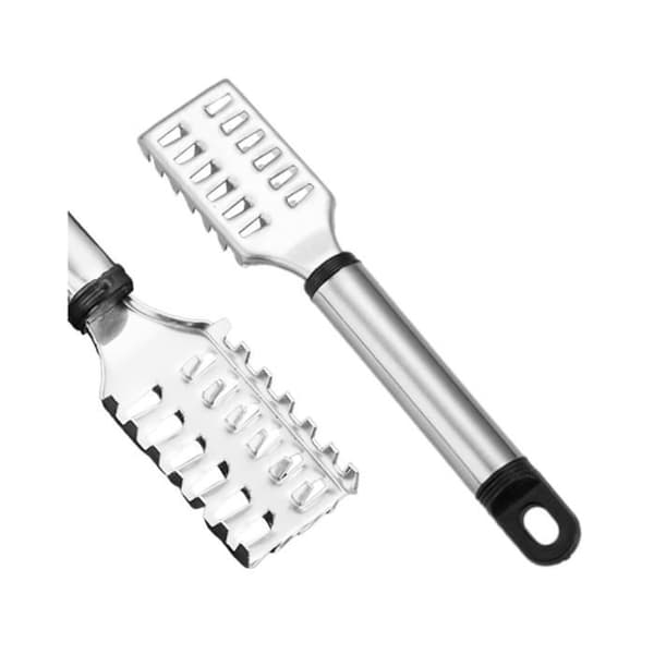 Fiskeskjellfjerner - Skrape - Rustfritt stål - Ergonomisk design - Oppbevaringskrok
