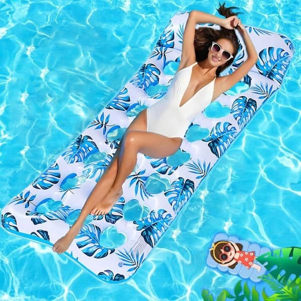 Oppustelig Poolmadras, Oppustelig Poolhængekøje, Voksen Pool Float, 4-i-1 Voksen Pool Float