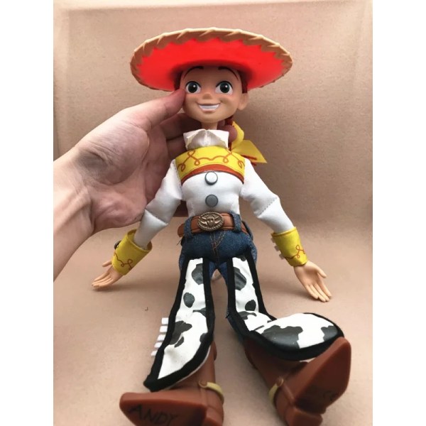 Disney Toy Story 4 Talking Woody Buzz Jessie Rex Actionfigurer Anime Decoration Collection Figurine leksaksmodell för barn present Talk Jessie with box