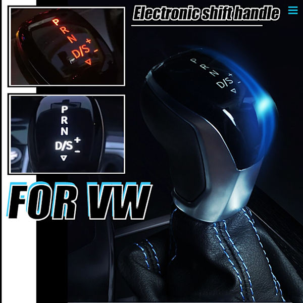 För VW Passat B7/B8 Golf 6/7 Tiguan Skoda Octavia CC Scirocco DSG Automatisk växlingsknopp Spak Växlar HeadBall LED Light-RED-Chrome RED-Chrome