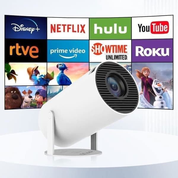 Bärbar Android-projektor Stöder 245G Bluetooth 18GB HDMI Autofokus Hemma Bio VIDEOPROJEKTOR