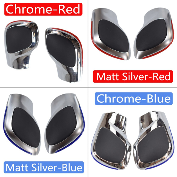 DSG Växelspak Krom Med Läder Växellåda Cover För VW Golf 6 7 R Passat B7 B8 CC R20 För Jetta MK6 GLI TIGUAN-Matt Silver-strip Matte Silver-strip