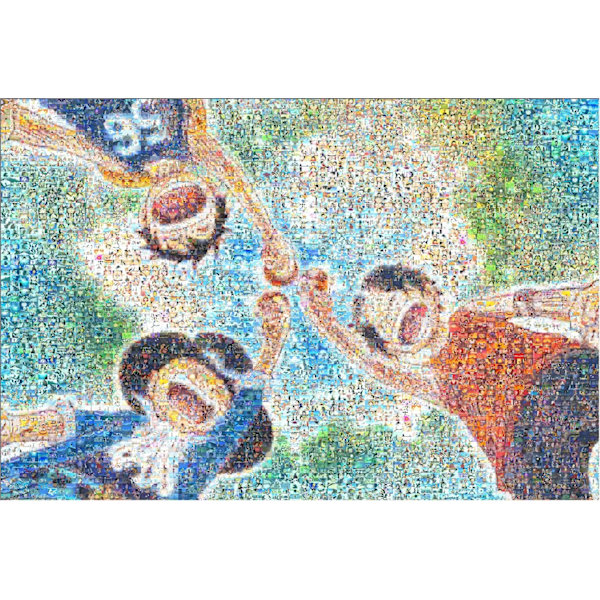 Mosaik Monkey D Luffy Leende ansikte Pussel Trä 1000st Tecknad Anime One Piece Kreativ Vuxen Antistress Barn Presentleksaker A7 1000pcs with box