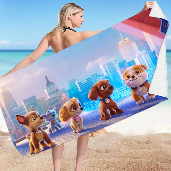 Anime Paw Patrol Strandhandduk Tecknad Chase Sommarhanddukar Badrum Badhandduk Simma Julhanddukar Resor Strandhandduk Snabbtork STJ-24-4 70x150 Fine fibres