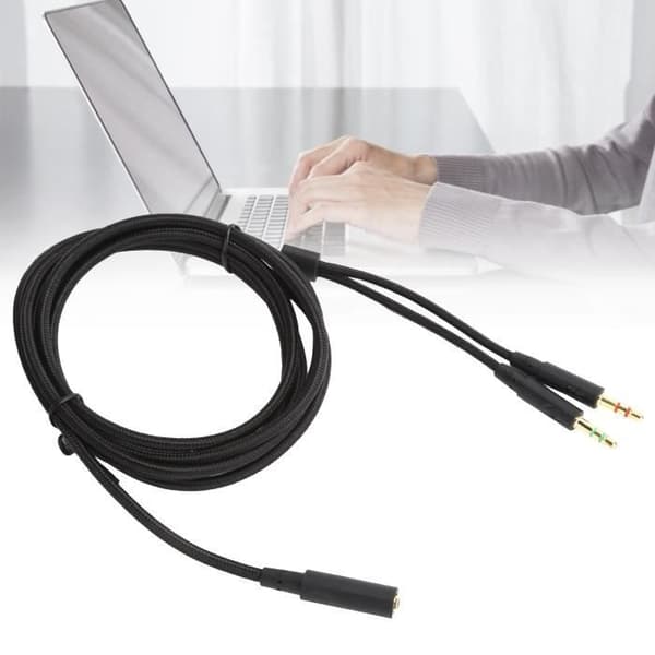 Tbest Audio -sovitinkaapeli 2 in 1 kuulokeaudio-sovitinkaapeli sopii Kingston HyperX Cloud Stinger / Cloud Mix / -malleille