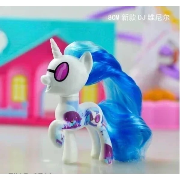 Äkta tecknad My Little Pony Animefigurer Twilight Sparkle Rainbow Fluttershy Pinkie Pie Rarity Ponny Modell Leksakspresent Lemon yellow