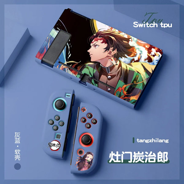 Anime Demon Slayer Case till Nintendo Switch NS Joy Con Controller Kawaii Soft Silikon Cover Tillbehör Barnpresent 2 For Switch NS