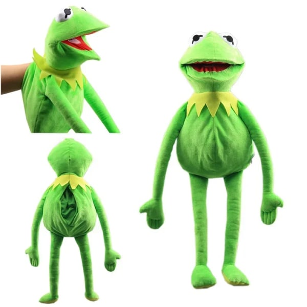 Kermit Frog Handdocka Docka Skolväska Grön plyschleksak Stor mage Språk Performance rekvisita 40cm Frog Doll Super