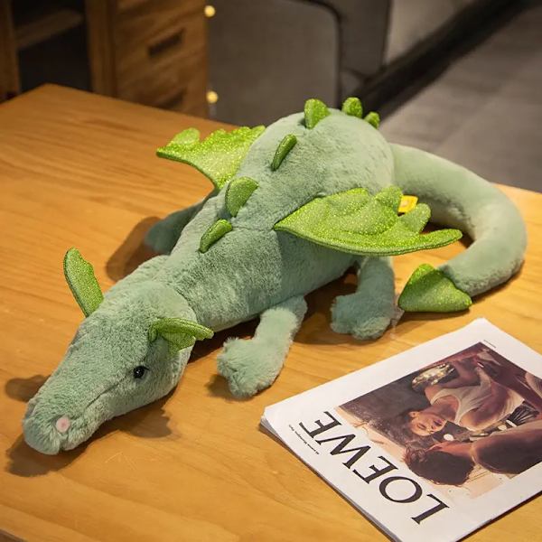 Jätte Dinosaurie Plyschleksak Mjuk stoppad Tecknad Djur Snö Drake Docka Flickvän Sovkudde Barn Födelsedagspresent Hög kvalitet 100cm green-2