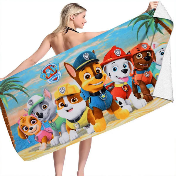 Anime Paw Patrol Strandhandduk Tecknad Chase Sommarhanddukar Badrum Badhandduk Simma Julhanddukar Resor Strandhandduk Snabbtork STJ-24-4 70x150 Fine fibres