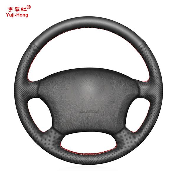 (Lägg till mahogny)Yuji-Hong svart läder case för bilar för Toyota Prado 2004-2006 Land Cruiser 2006 LC120 Carbon-fiver läder Add Mahogany