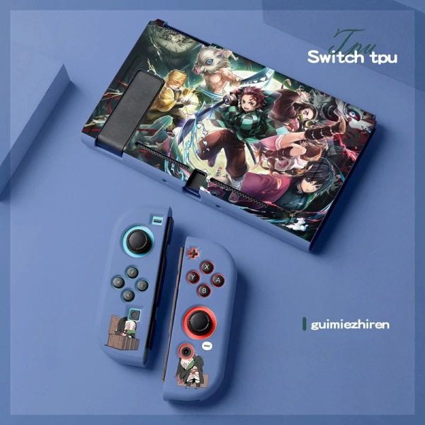 Anime Demon Slayer Case till Nintendo Switch NS Joy Con Controller Kawaii Soft Silikon Cover Tillbehör Barnpresent 2 For Switch NS