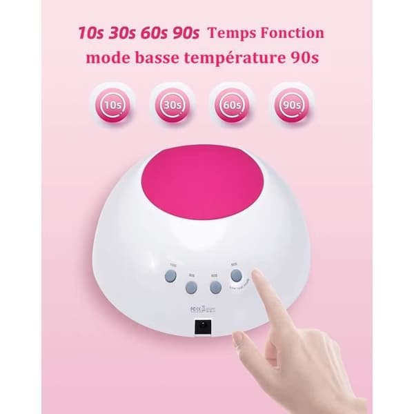 UV LED Lampe - SPECOOL - 48W - 33 LEDs - 4 Timerinnstillinger - Rosa Pink and white